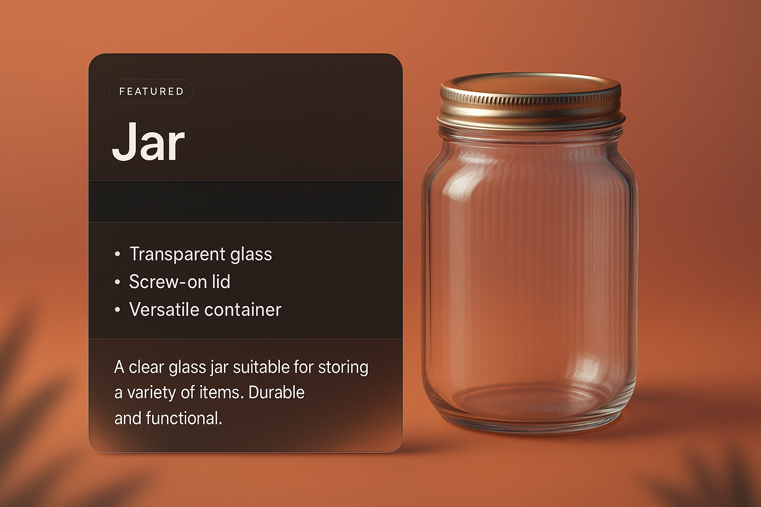 3D Illustration of a Jar with Integrated Design Elements
