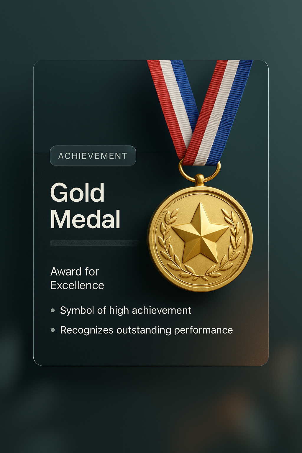 3D Gold Medal Design with Modern Effects