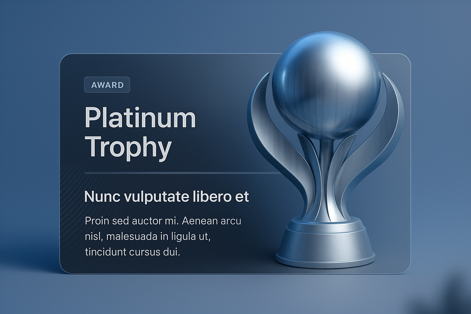 Stylish Platinum Trophy Award Illustration with Modern Design Elements