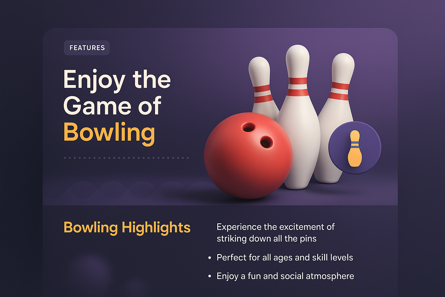 Engaging Bowling Landing Page Design Concept