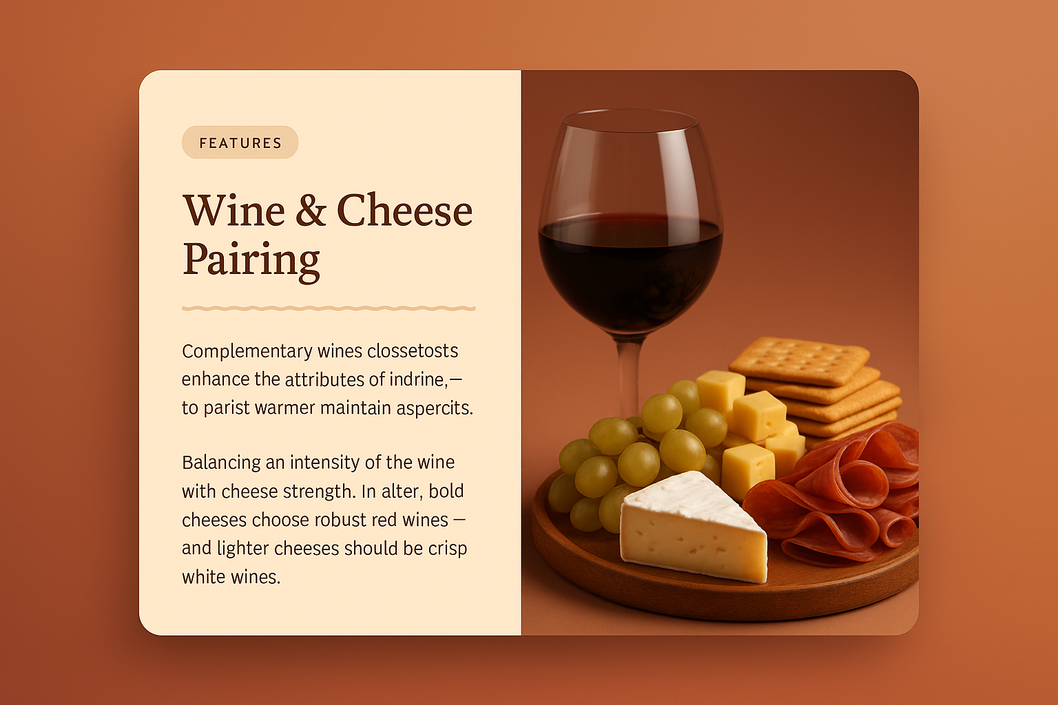 Elegant Wine and Cheese Pairing Platter with Features Highlighted
