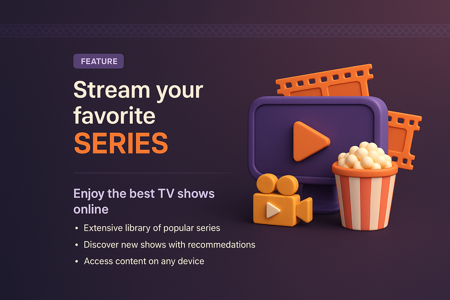 3D Illustration with Patterns for Streaming Feature