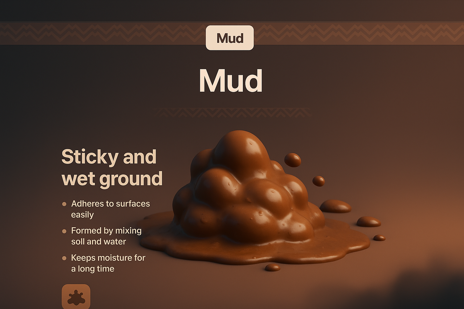 Creative Landing Page Design for Mud with 3D Elements