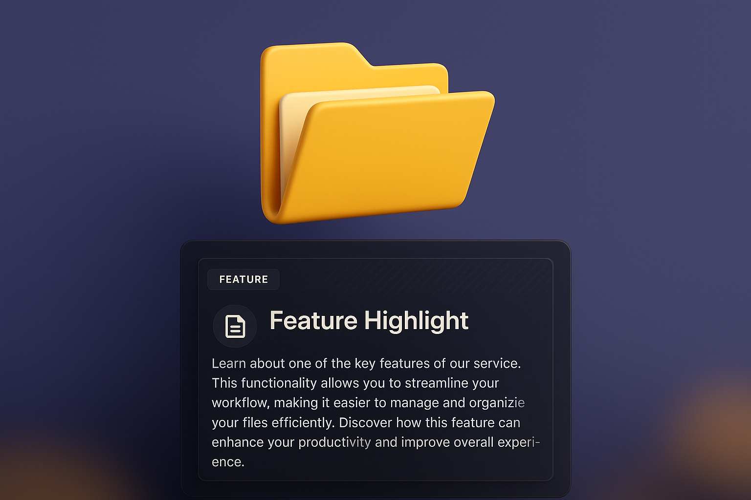 3D Web Page Design Featuring File Management Highlights