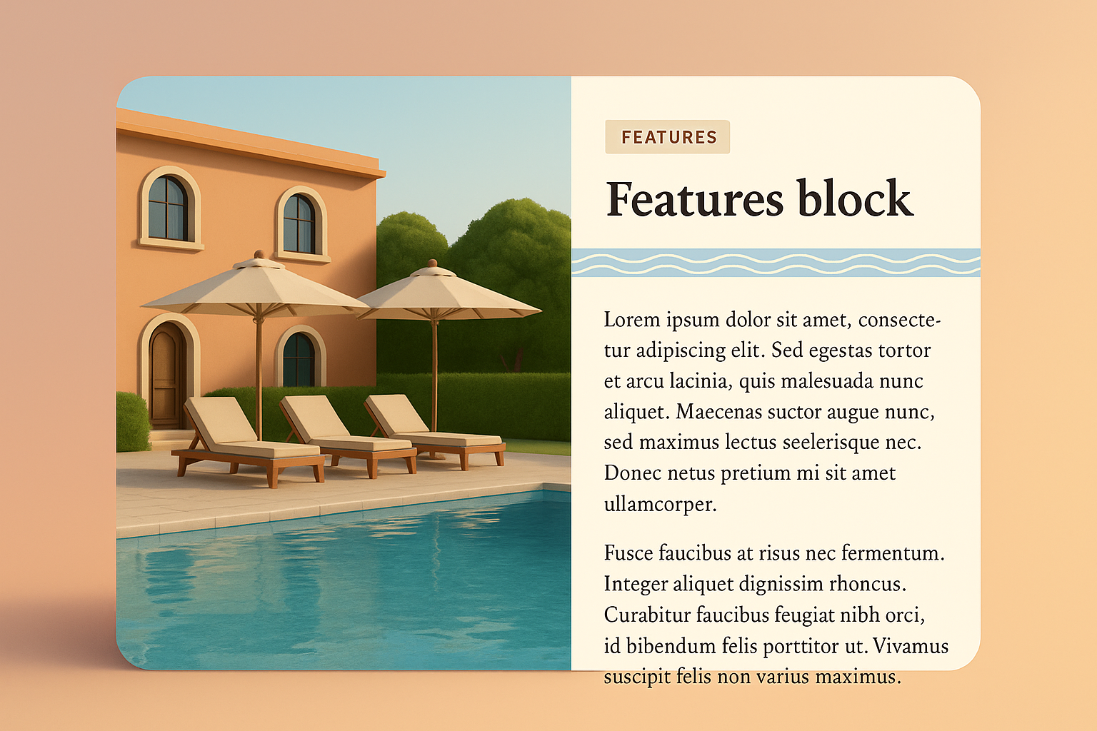Elegant Hotel Pool with Features Block Design