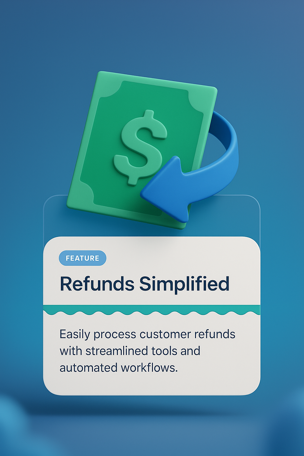 3D Illustration for Refund Processing Web Design