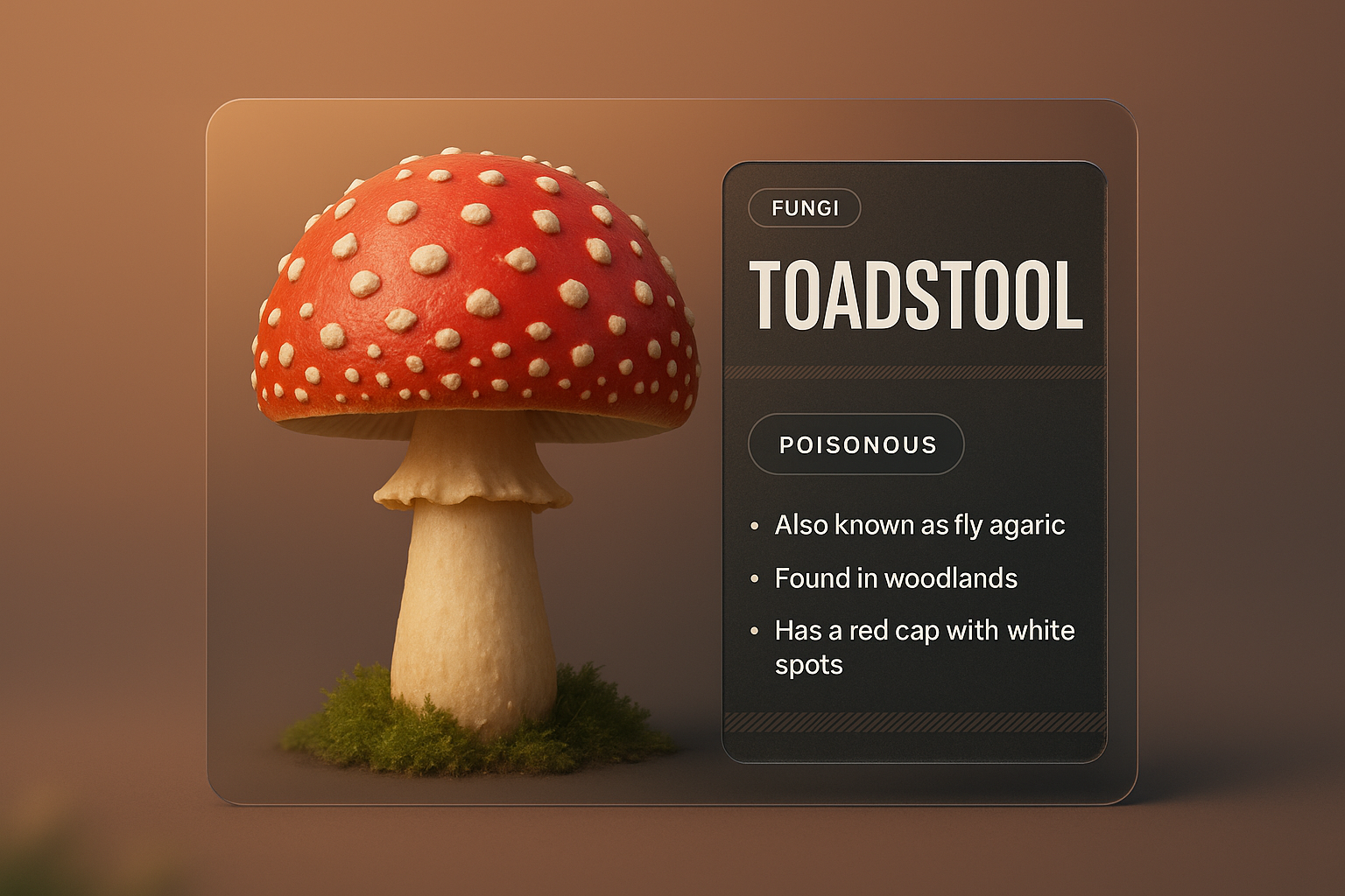 3D Illustration of a Toadstool with Informative Overlay