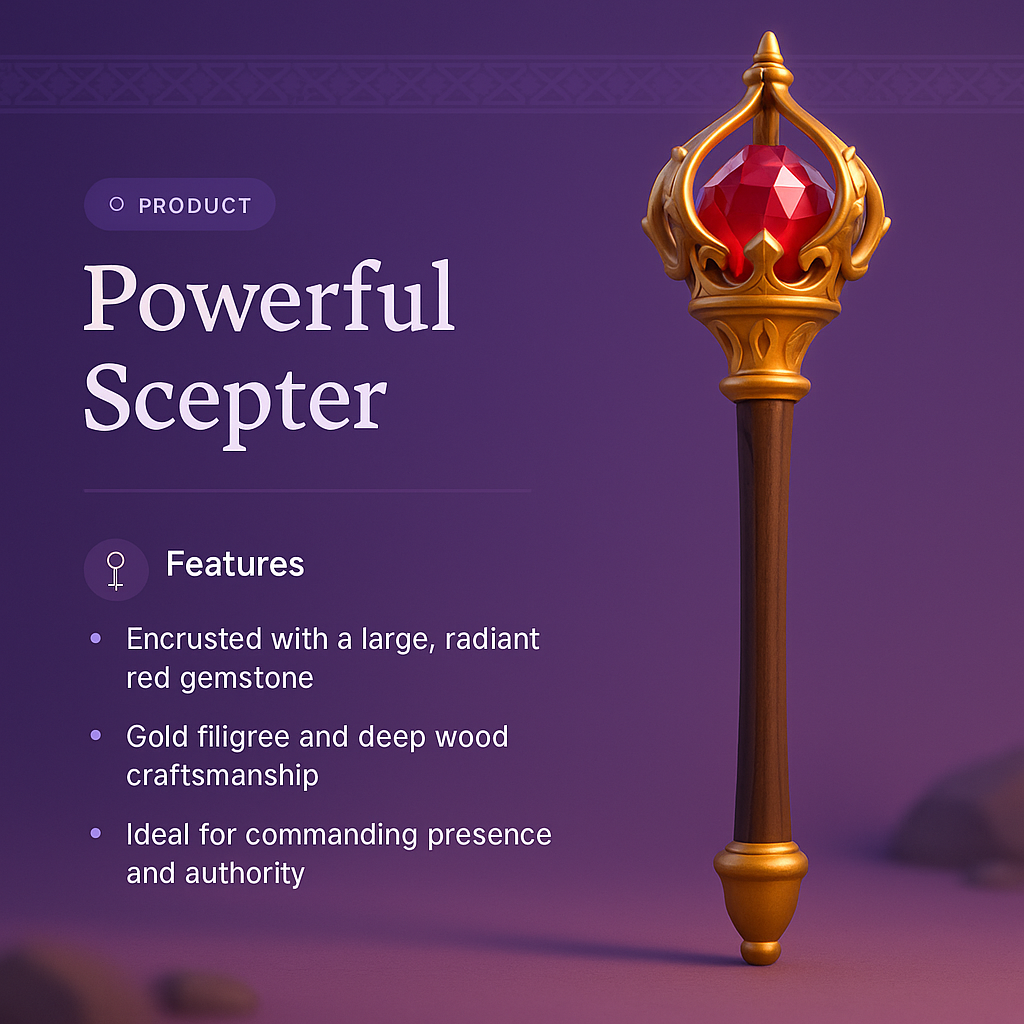 Powerful Scepter: Enchanted Authority and Craftsmanship