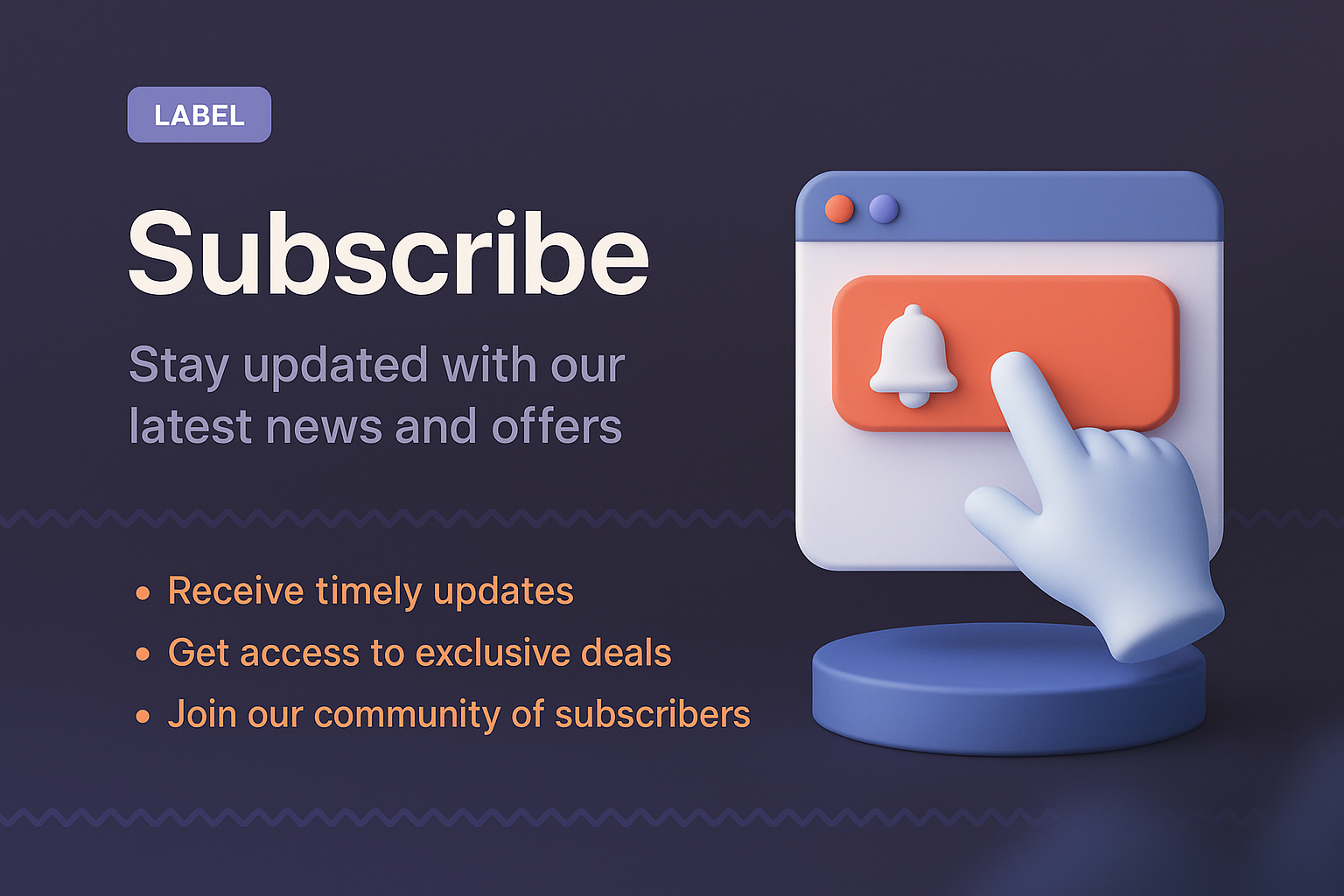 3D Landing Page Design for Subscription Service