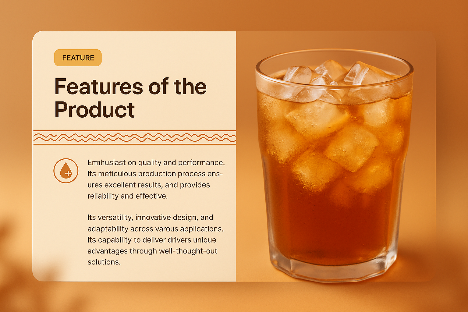 3D Drink with Ice Illustration for Web Design