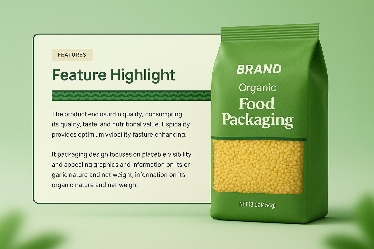 3D Food Packaging Design with Feature Highlights