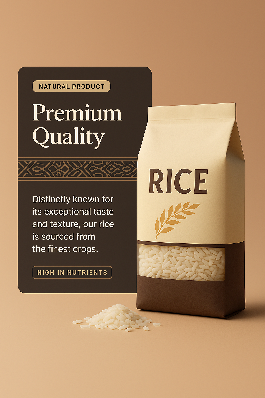 Elegant Rice Bag Design for Web Page Integration