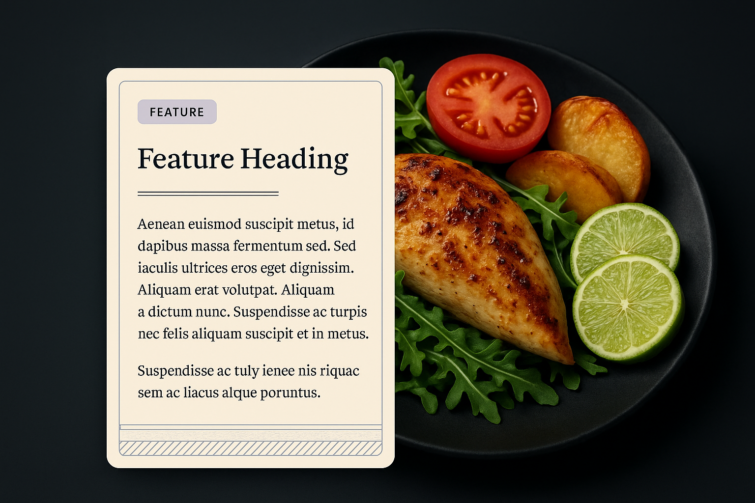 Delicious Food Plated Elegantly on Dark Background