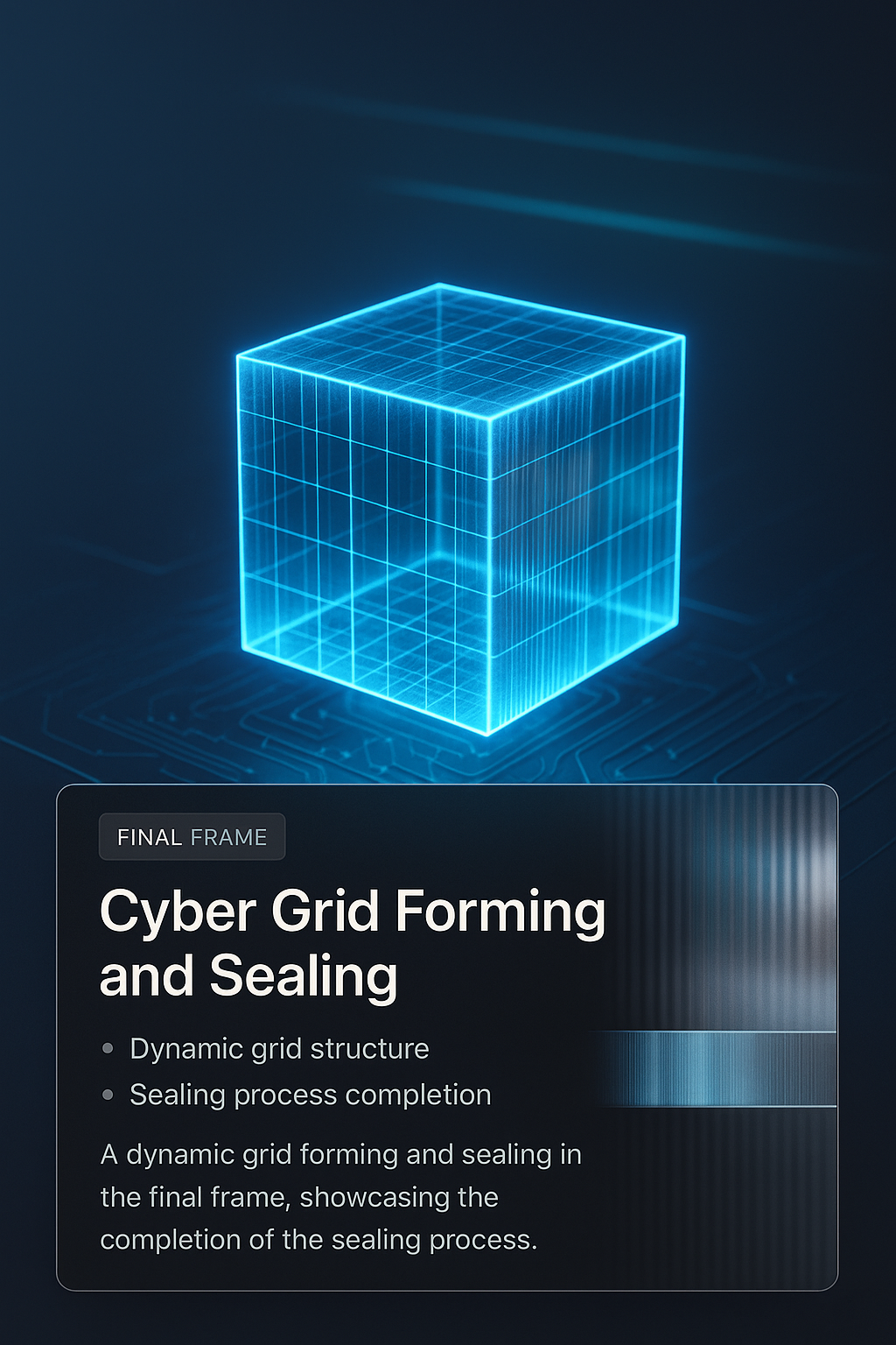 Dynamic Cyber Grid Structure and Sealing Process Illustration