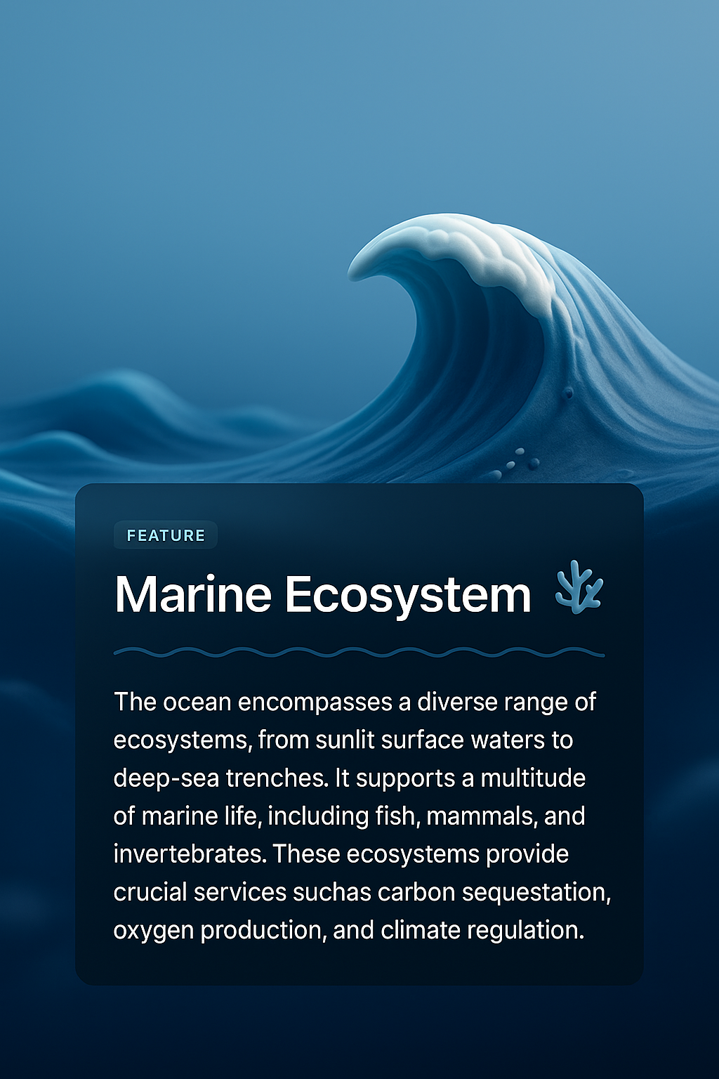 Innovative Ocean Web Design Scene with 3D Elements