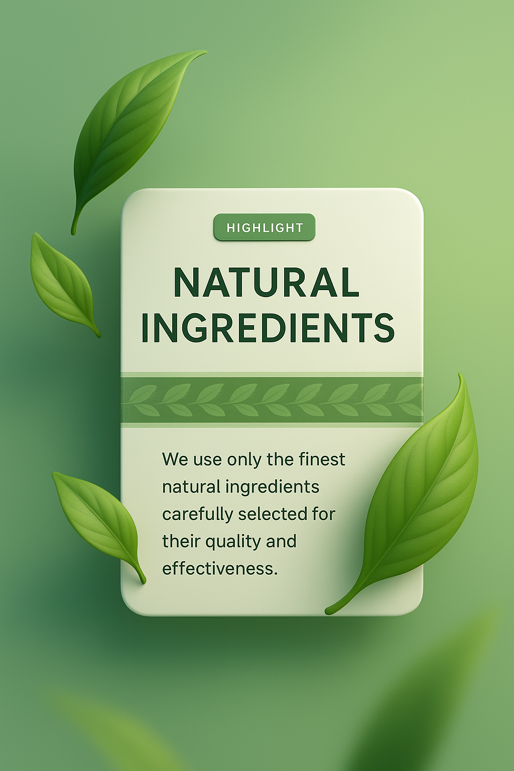 Elegant Green Leaves with Natural Ingredients Highlight