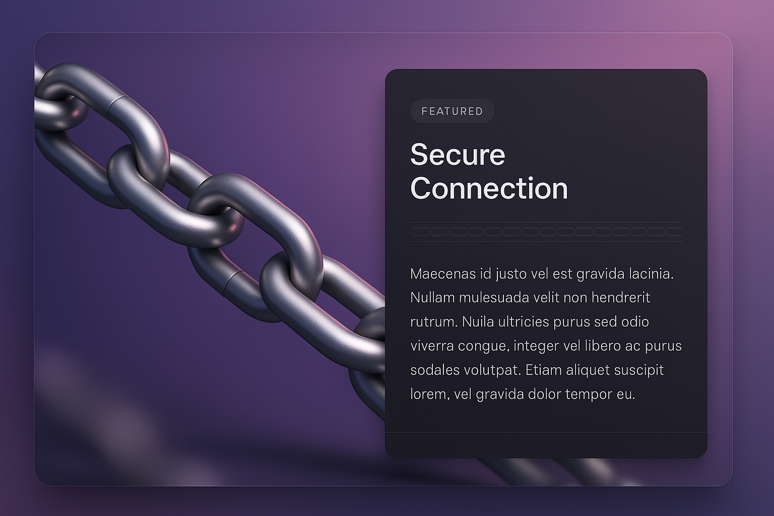 3D Chain Illustration with Text Overlay Design