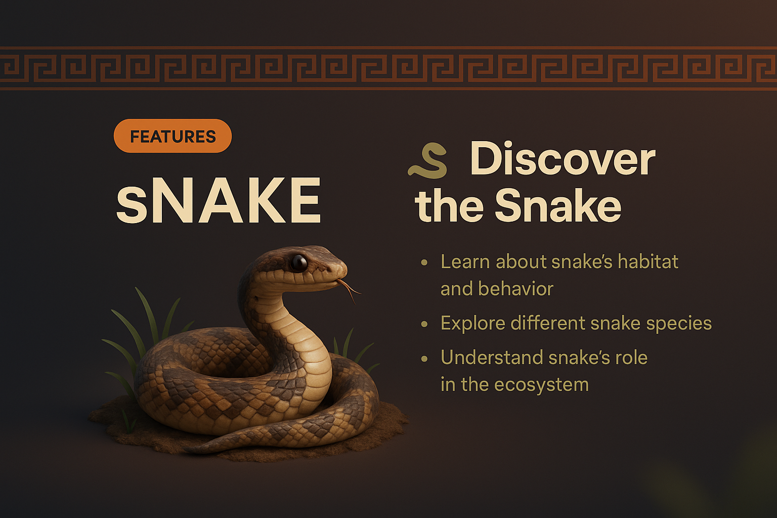 3D Illustration of a Snake with Engaging Features Overview