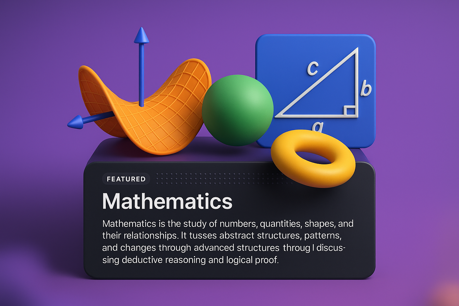 3D Illustration of Mathematics Concepts with Integrated Design Elements