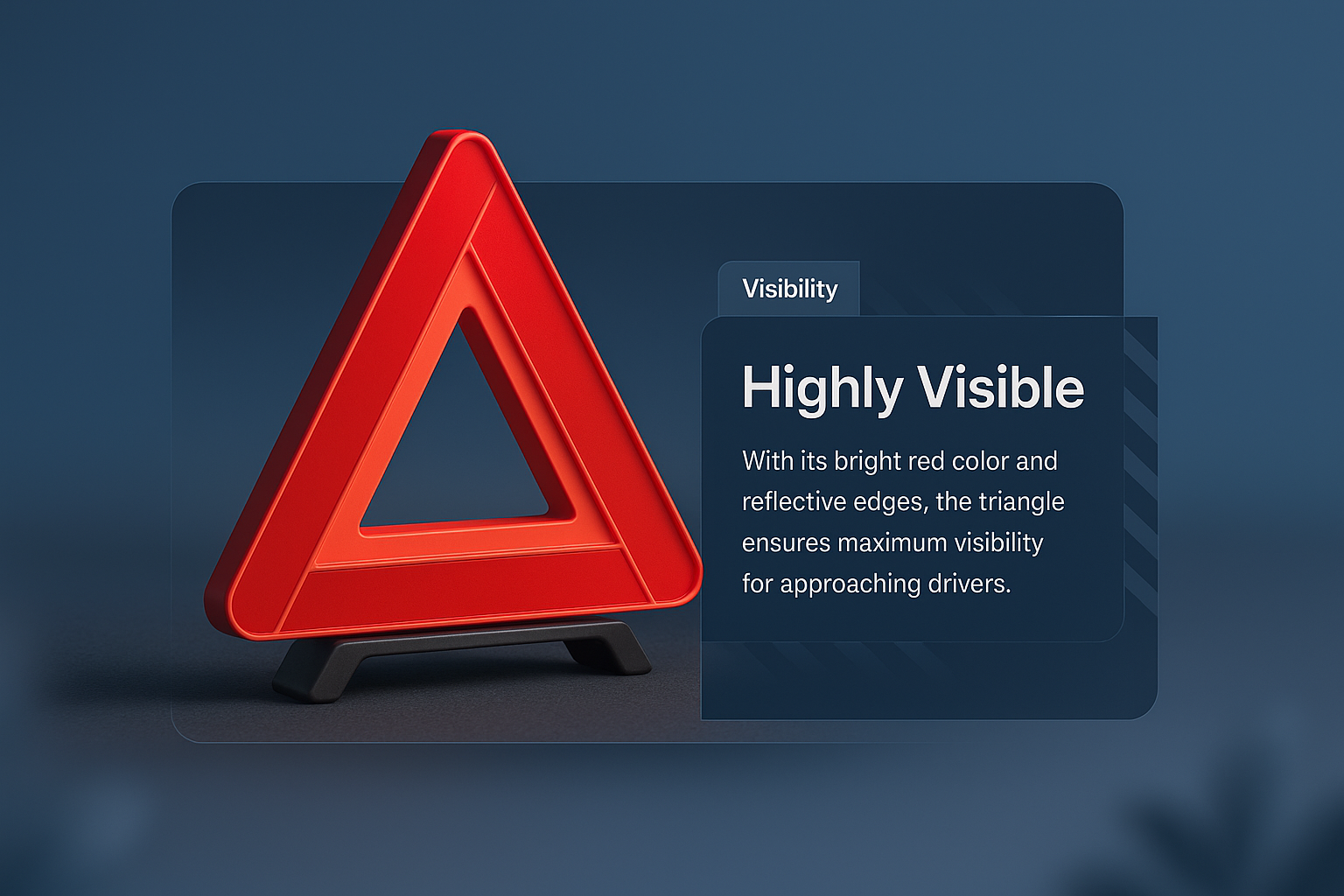 3D Warning Triangle with Visibility Information