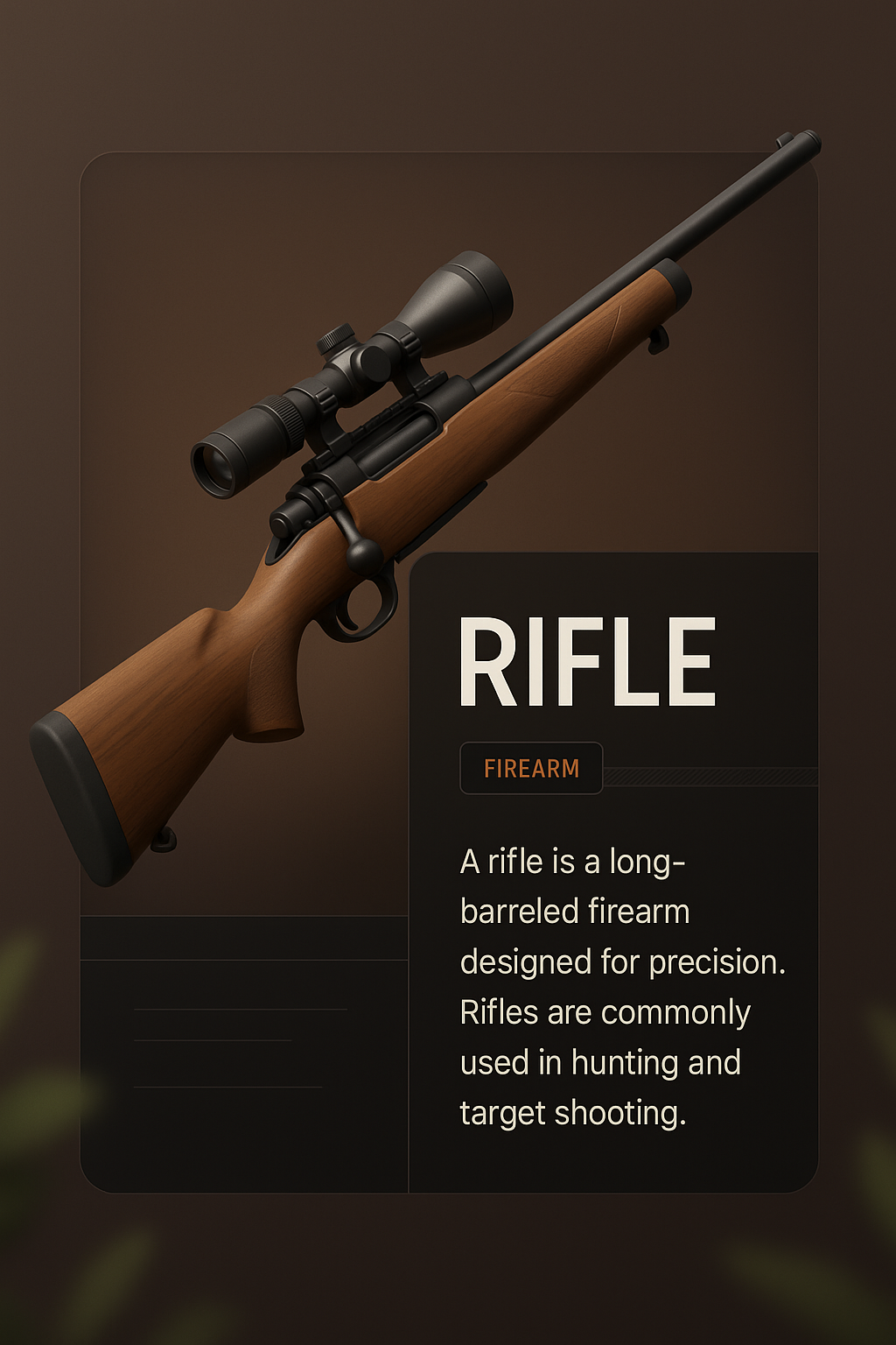 3D Rifle Design with Detailed Textual Elements