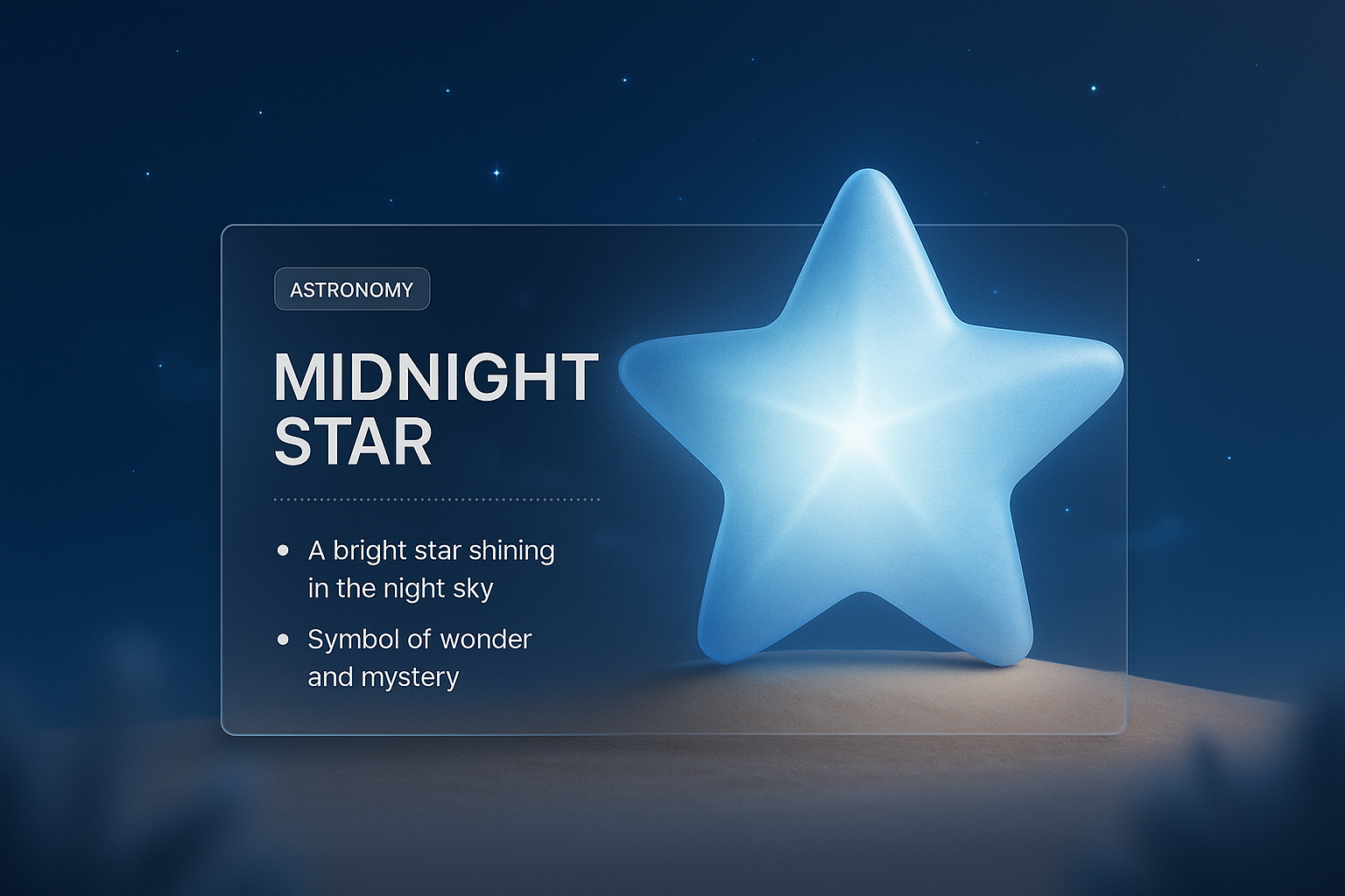 Midnight Star Design Concept with 3D Illustration