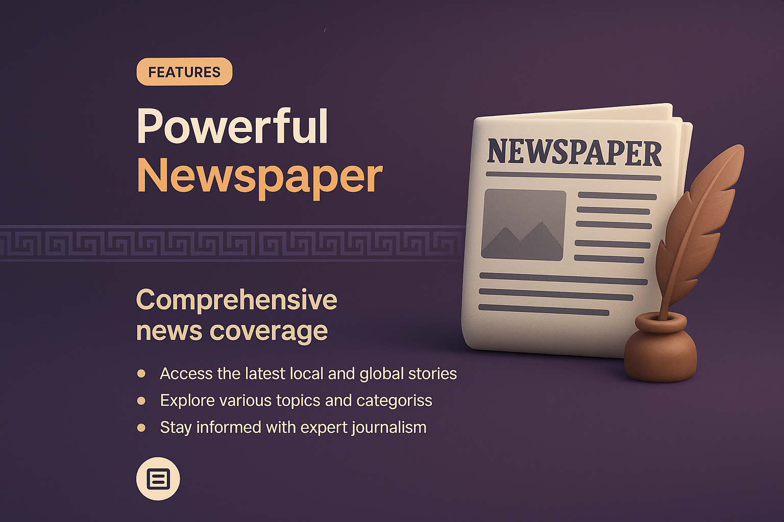 Landing Page Design for a Newspaper Featuring 3D Elements