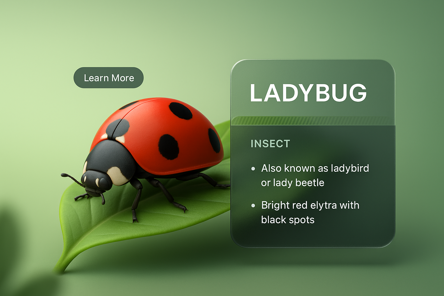 3D Ladybug Illustration with Informative Overlay