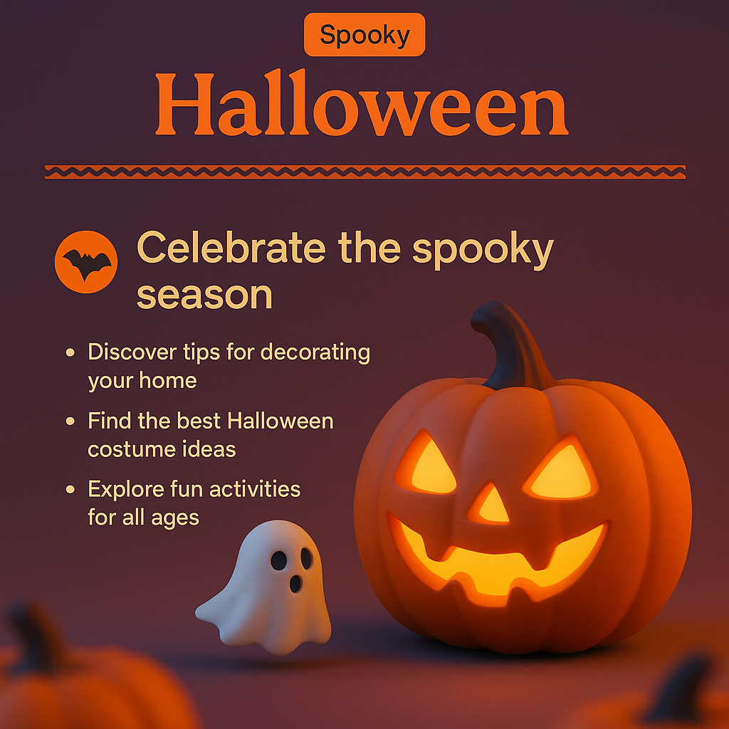 Spooky Halloween 3D Illustration with Pumpkin and Ghost