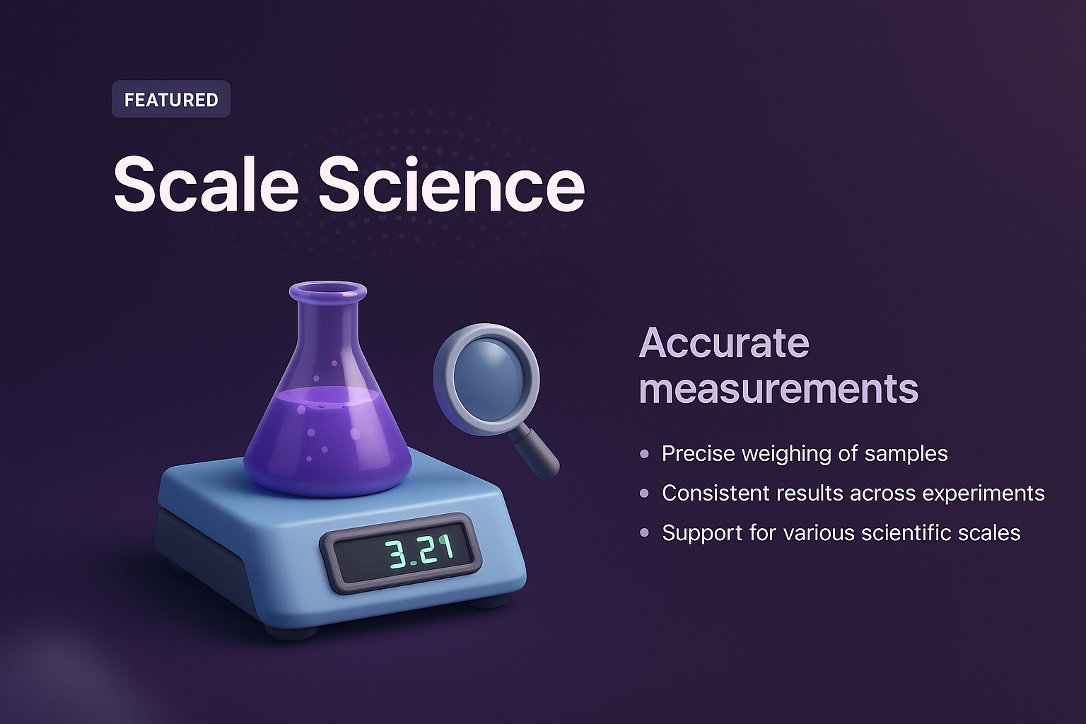 3D Illustration of Scale Science with Measurement Tools