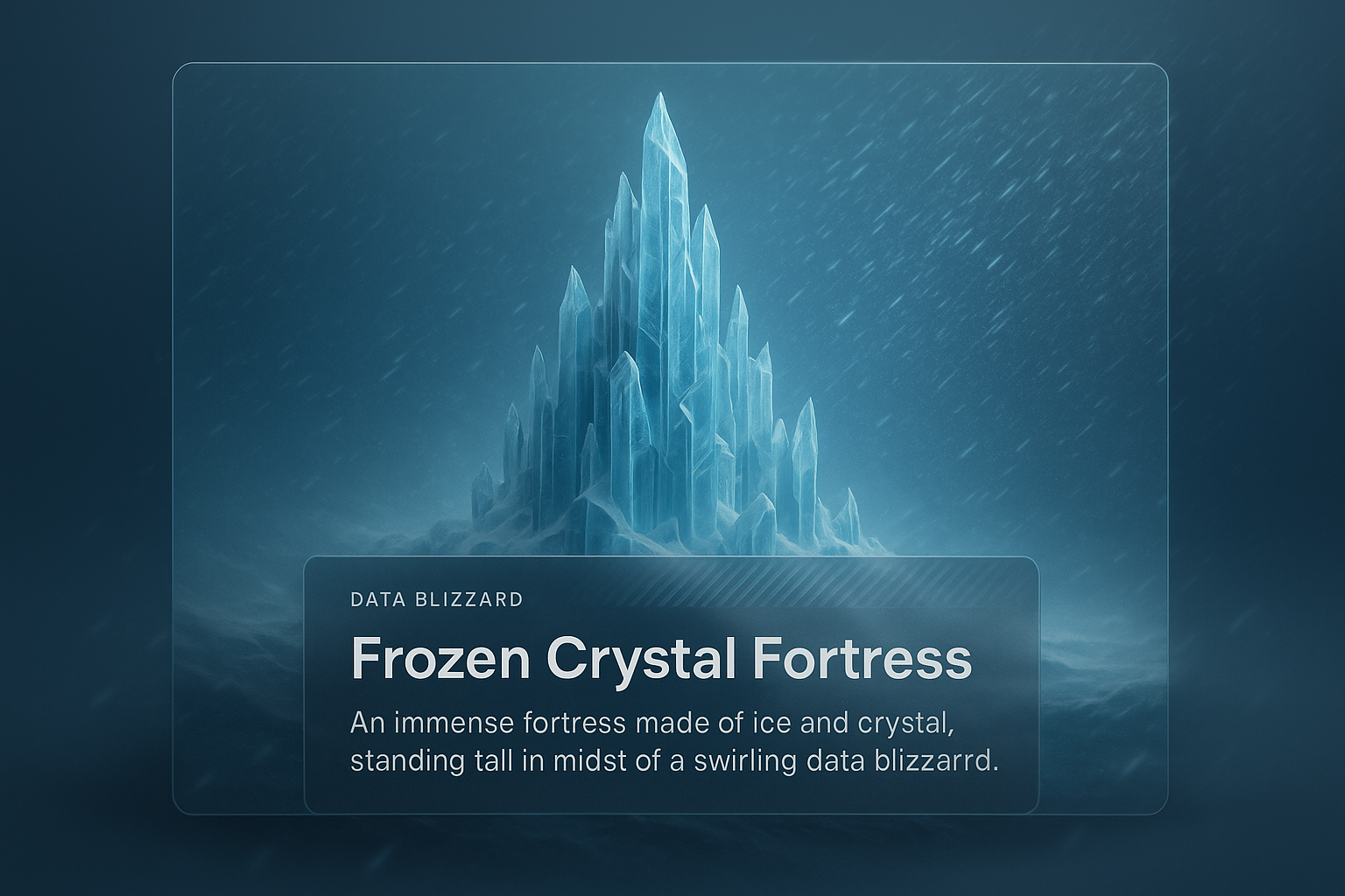 Frozen Crystal Fortress Amidst a Data Blizzard