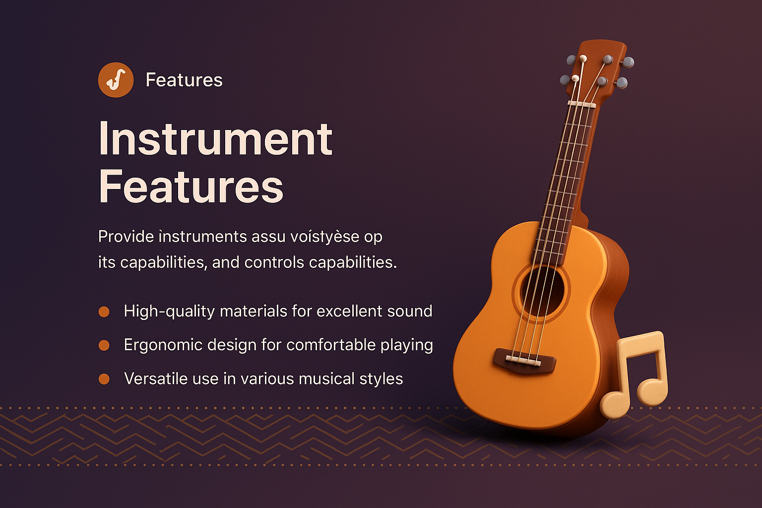 Stylish 3D Landing Page for Instrument Features