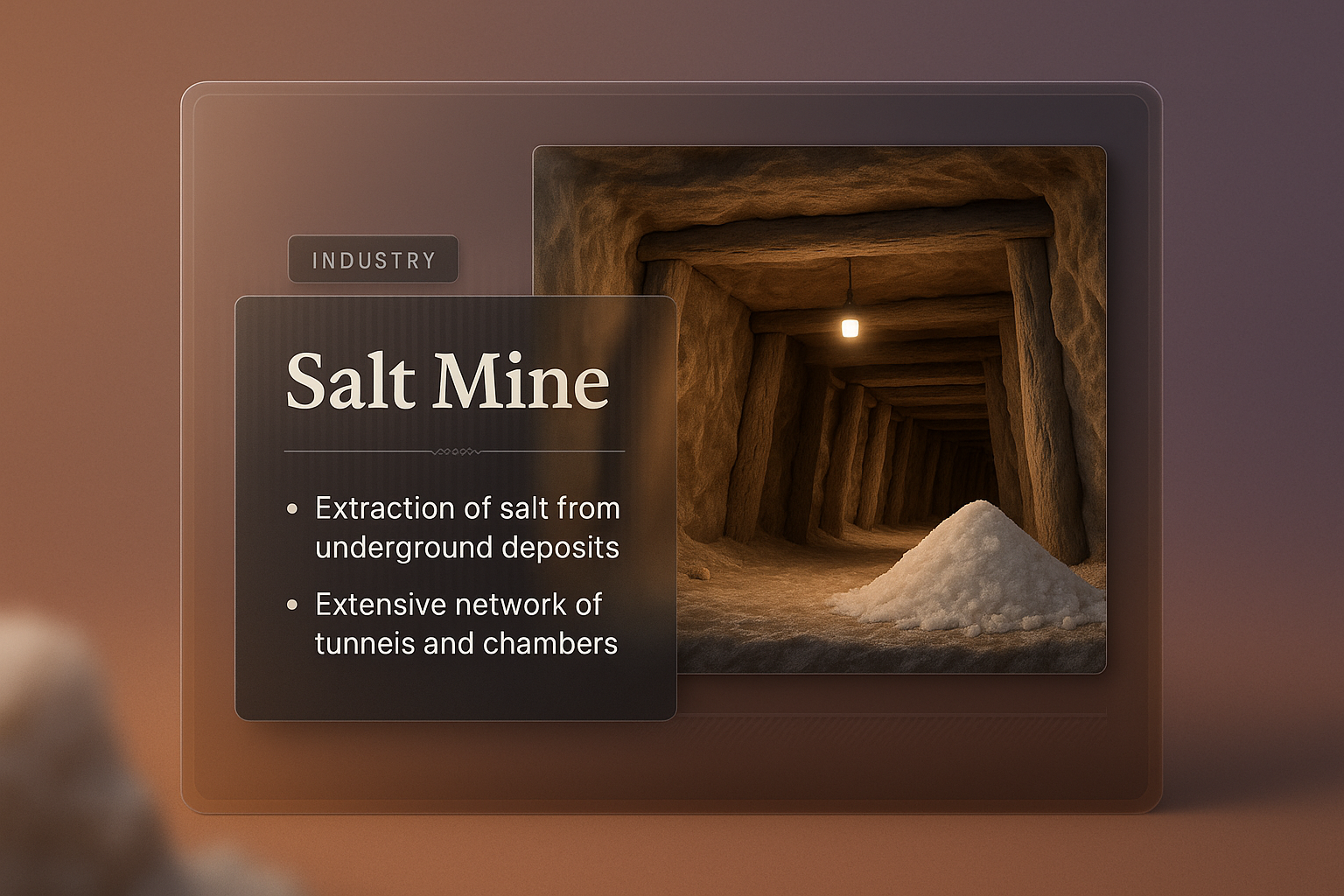 3D Illustration of a Salt Mine with Informative Blocks