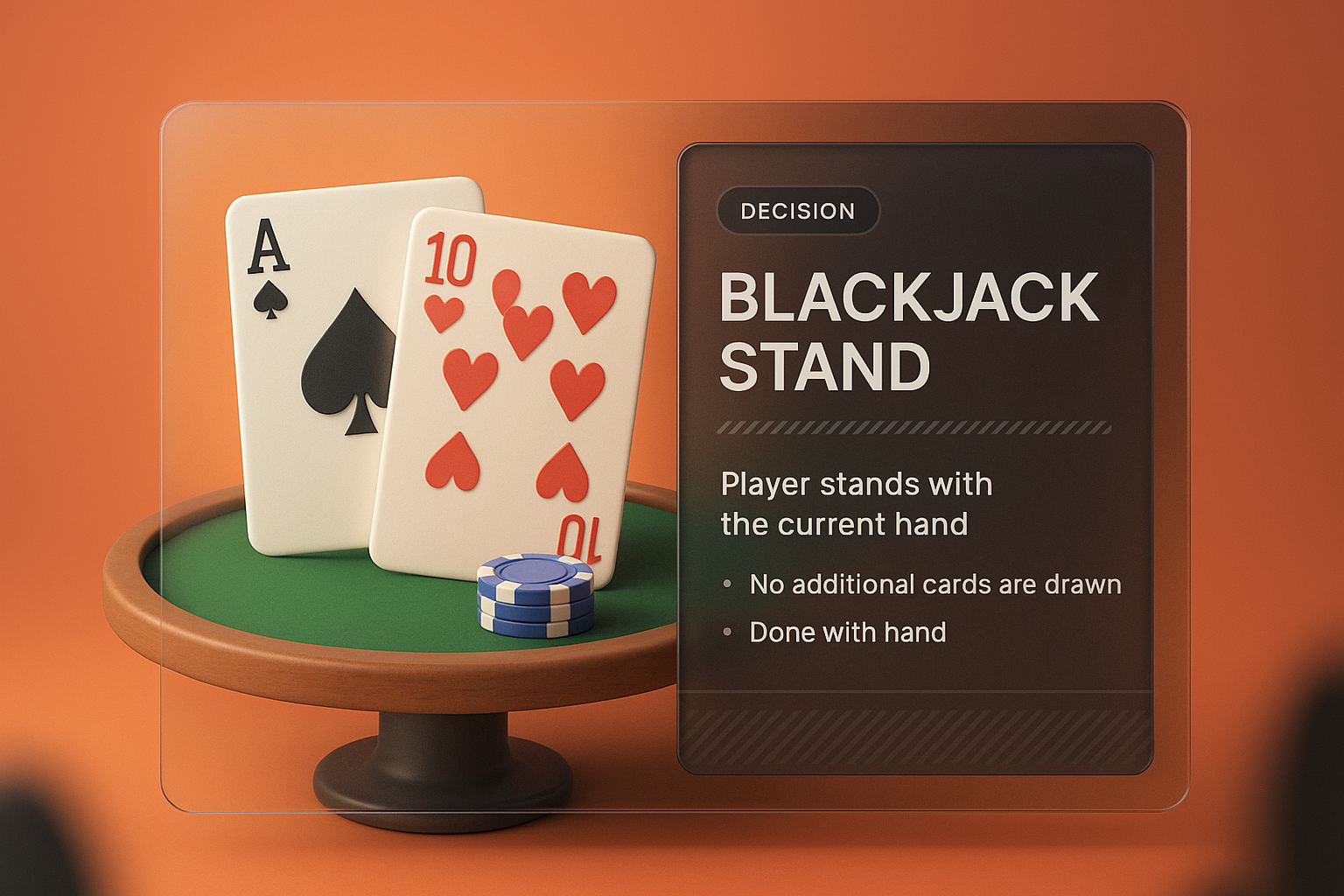 3D Blackjack Design with Transparent Overlay
