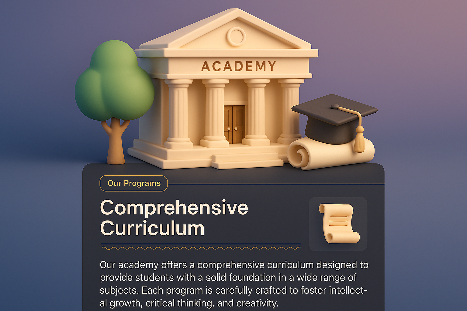 3D Design for Academy with Comprehensive Curriculum