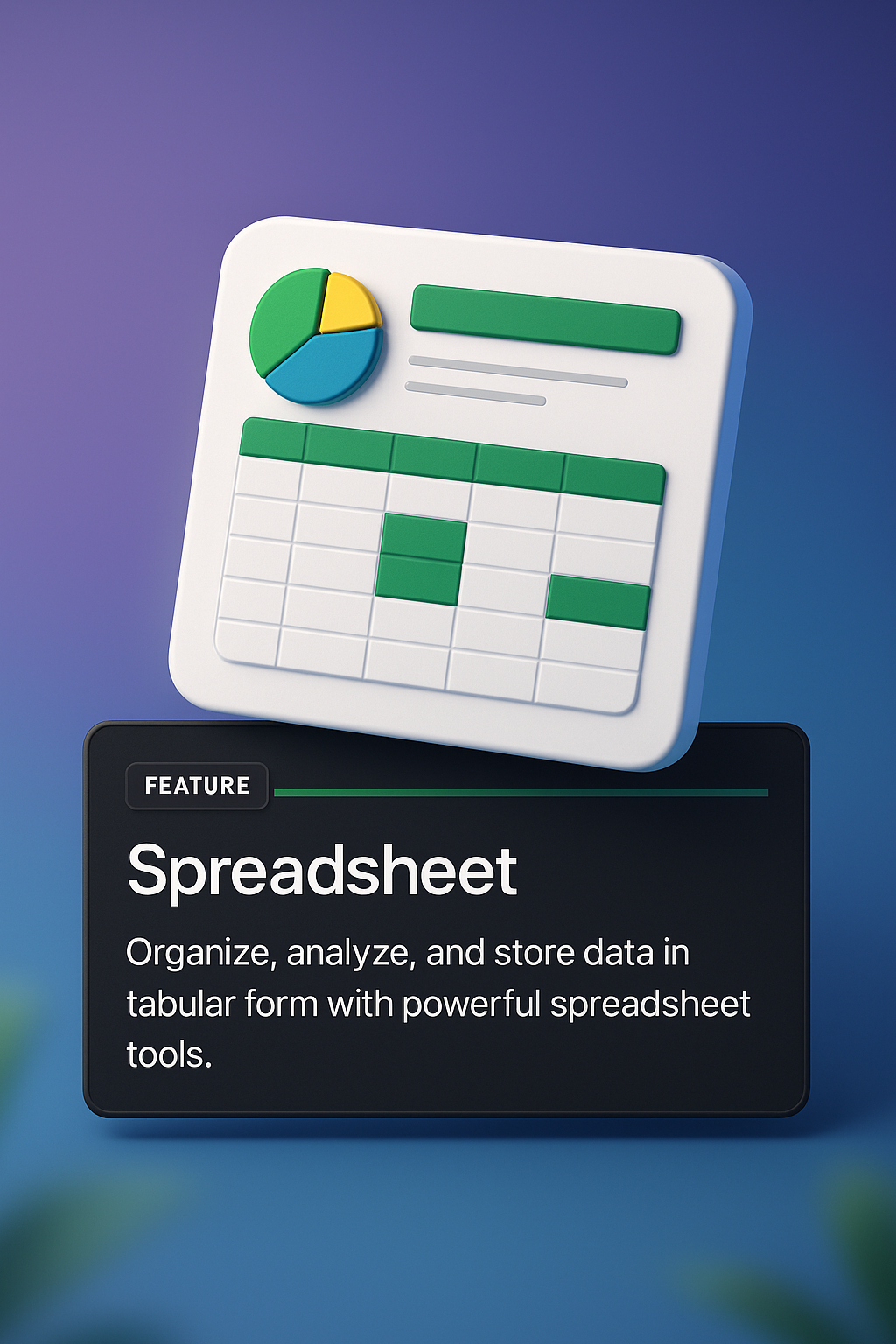 3D Spreadsheet Design with Interactive Elements