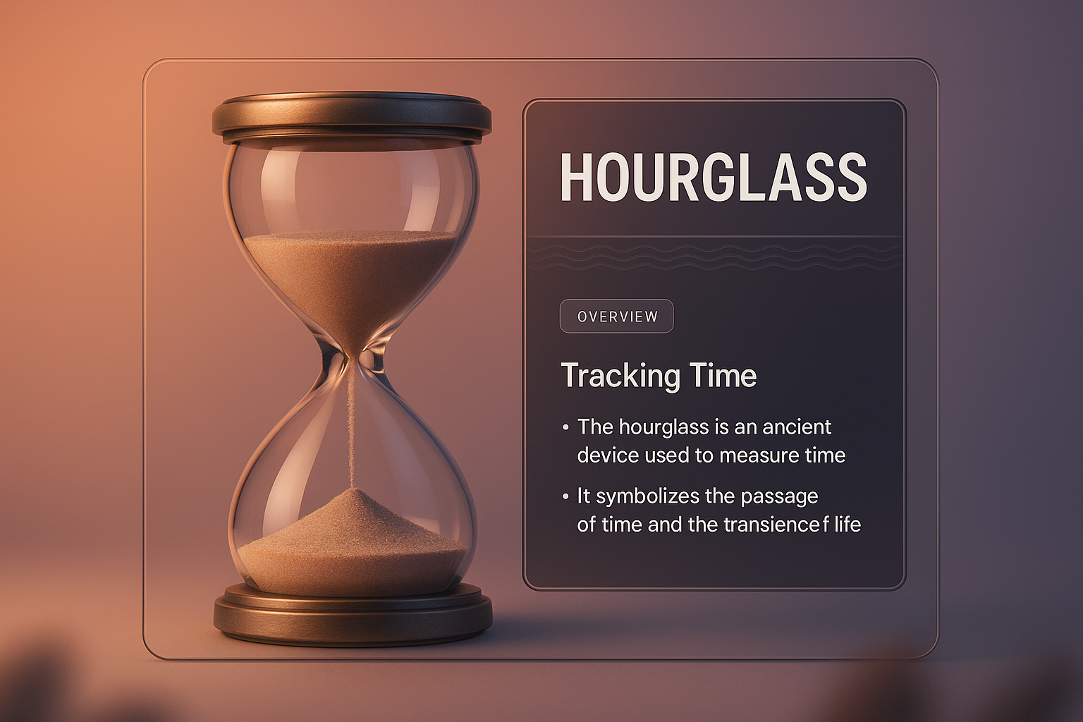 Stylish Hourglass Illustration with Informative Overlay