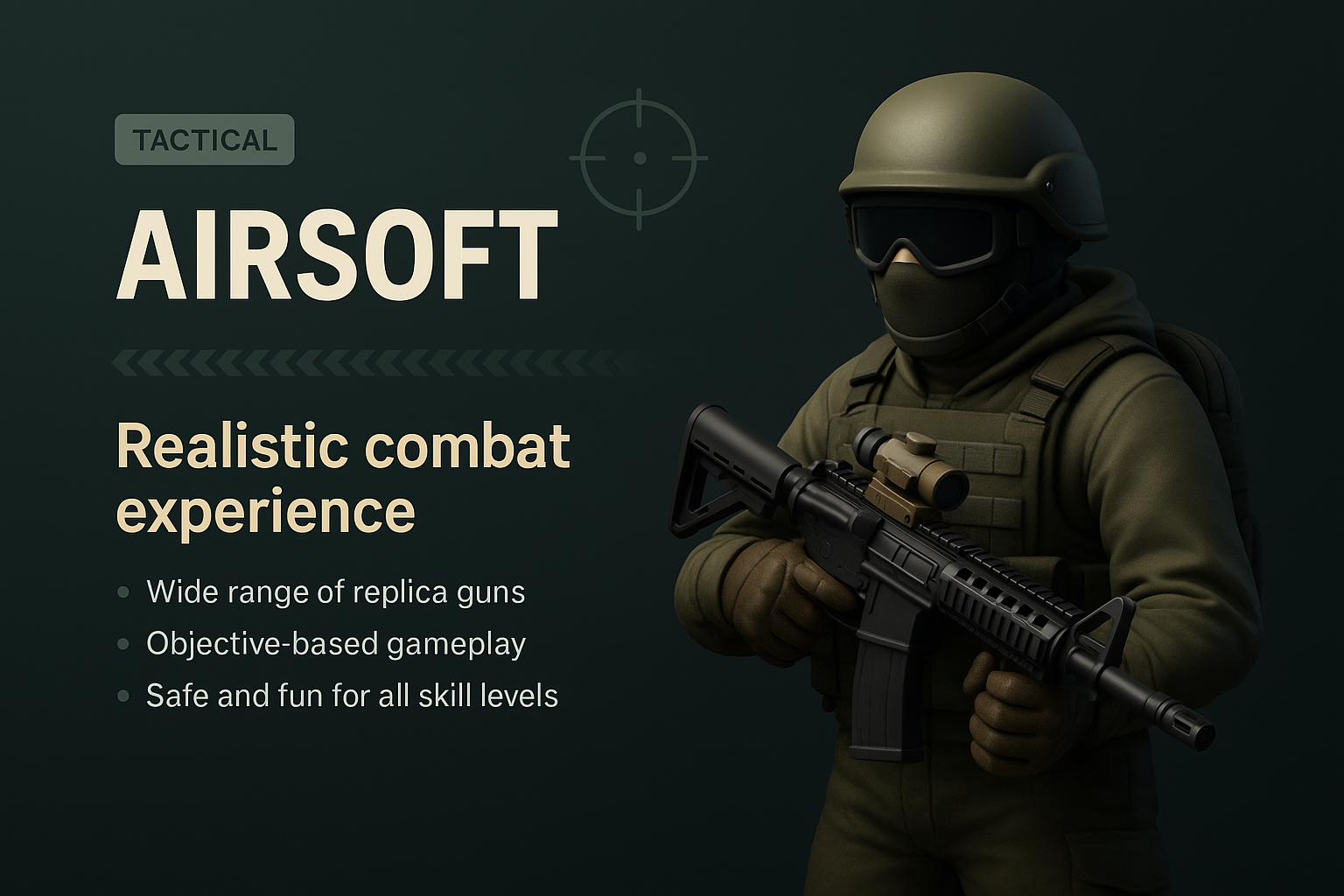 3D Illustration of Airsoft: Tactical Combat Experience