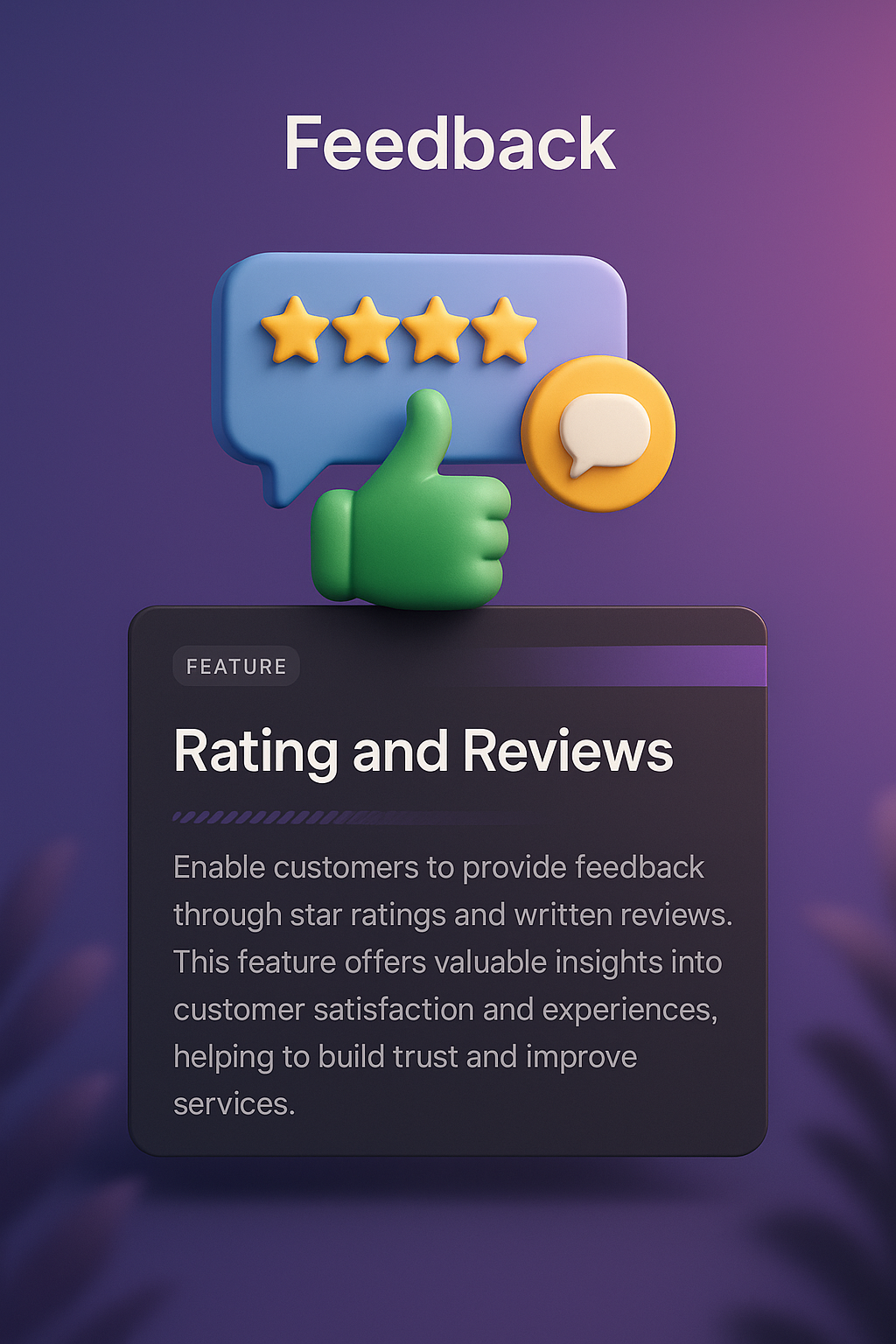 3D Web Design Feedback Interface with Star Ratings