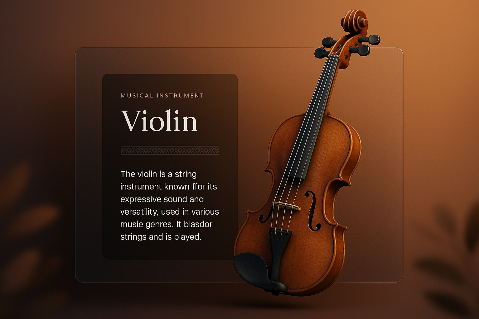 Elegant Violin Design with Transparency Effect