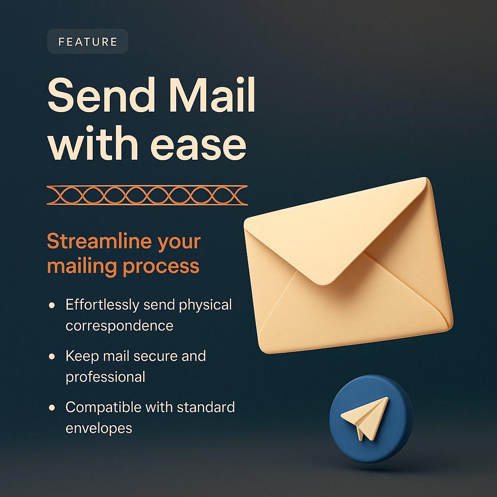 3D Envelope Illustration for Mailing Features