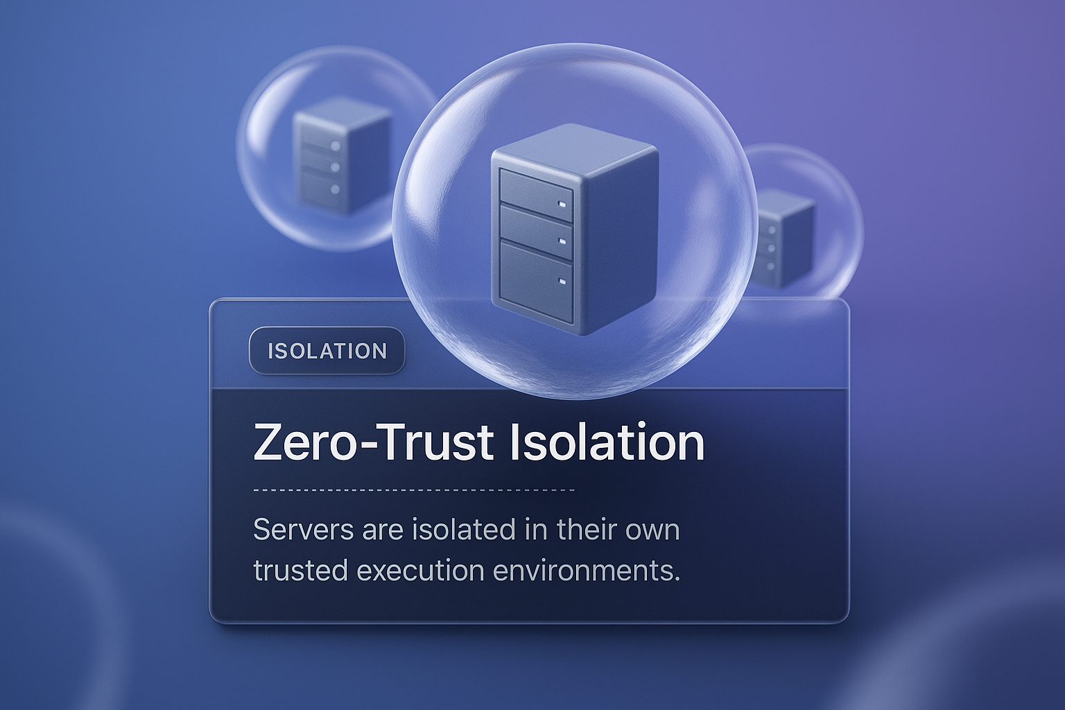 Transparent Spheres Representing Zero-Trust Isolation Concept