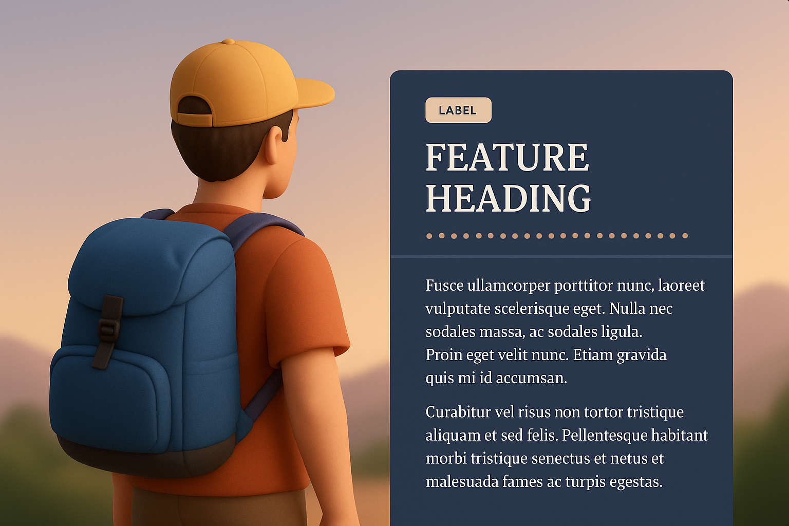 Tourist with Backpack in Scenic Landscape