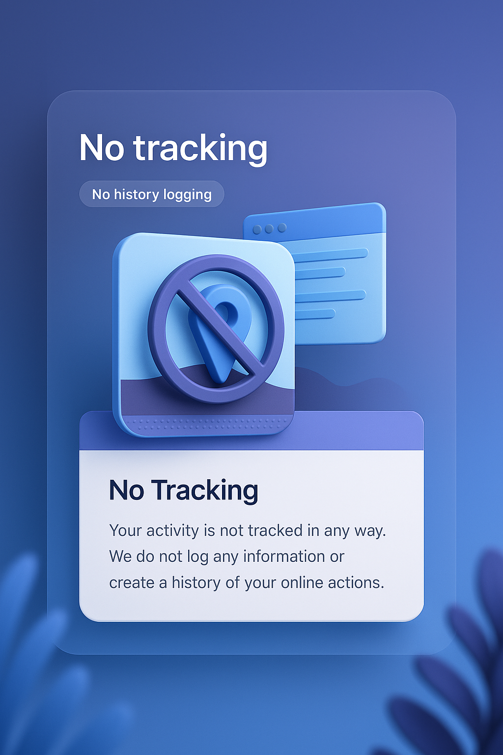 3D Web Design Concept with No Tracking Theme