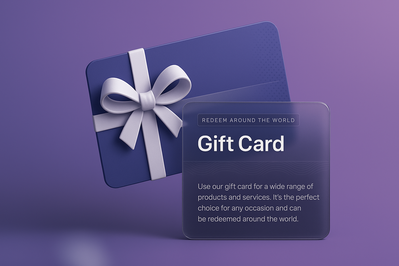 Stylish Gift Card Design with Transparent Layer Effect
