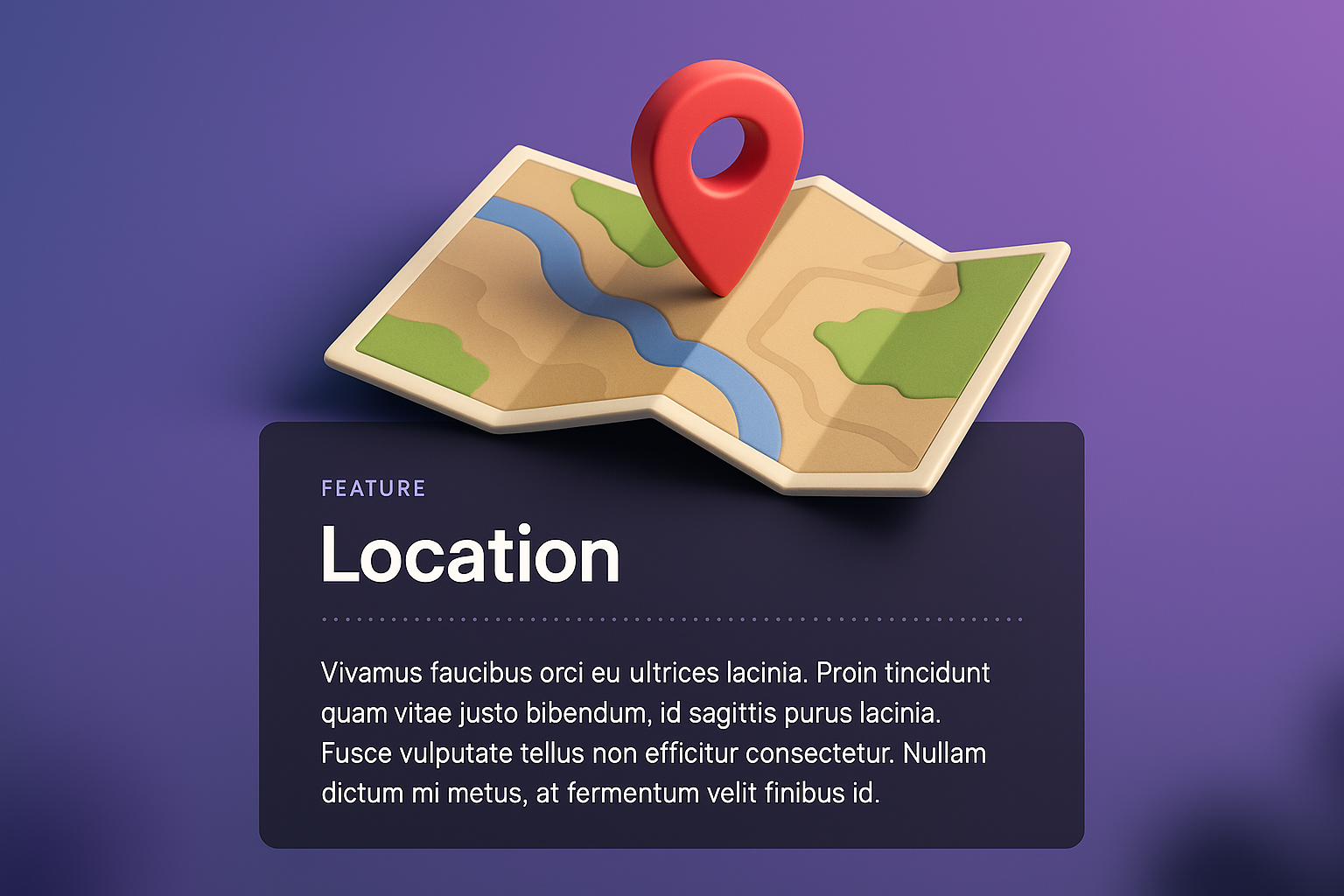 3D Illustration of Location Feature Integration for Web Design