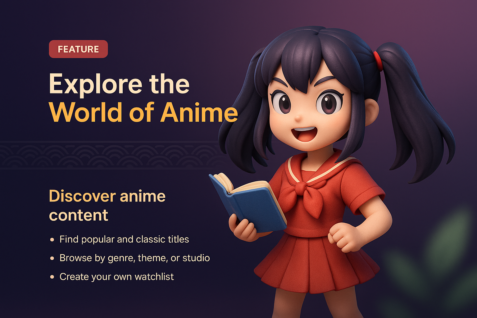3D Anime Illustration for Landing Page Design