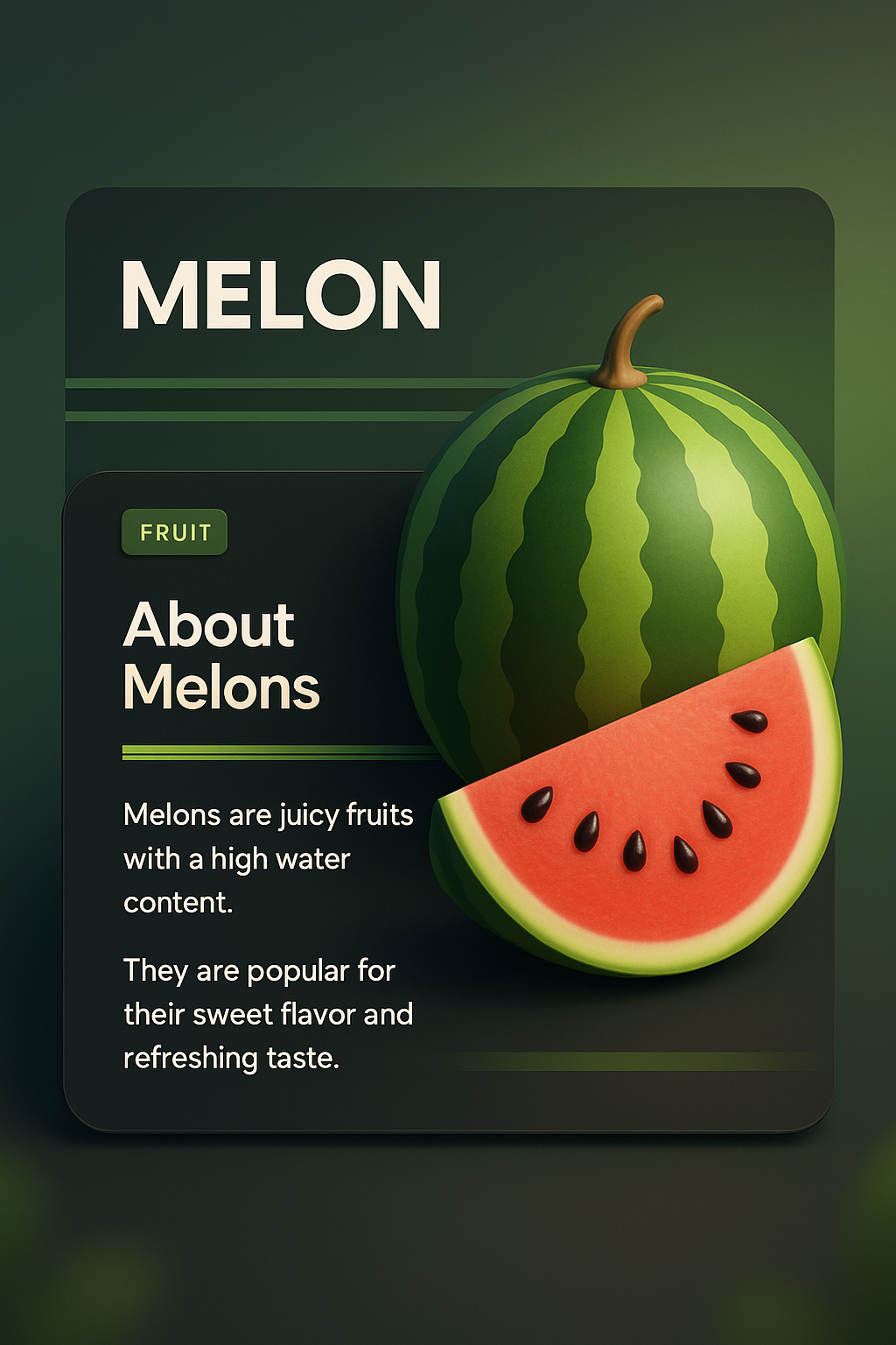 3D Watermelon Design with Informative Blocks