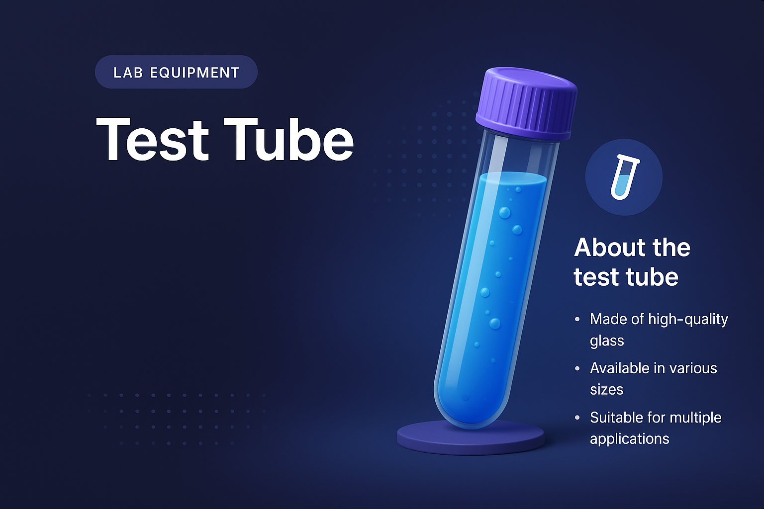 3D Test Tube Illustration for Lab Equipment