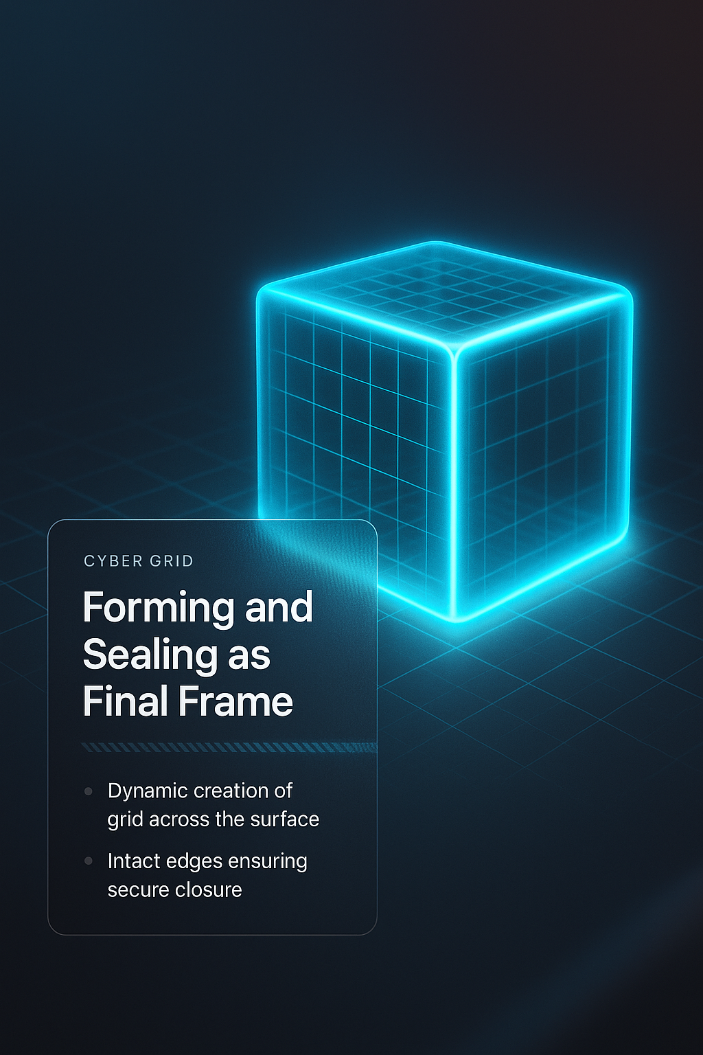 3D Cyber Grid Illustration with Modern Design Elements